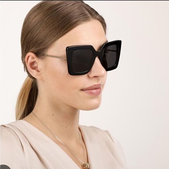 GUCCI GG0435S Oversized Square oversized square sunglasses in black NWT $610 - Picture 8 of 10